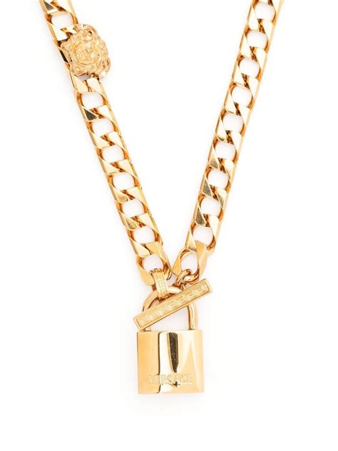 versace padlock necklace|Versace necklace farfetch.